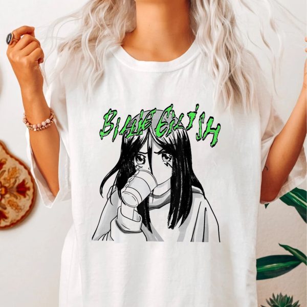 Billie Eilish Shirt – Billie Eilish Coffee Animated T-Shirt