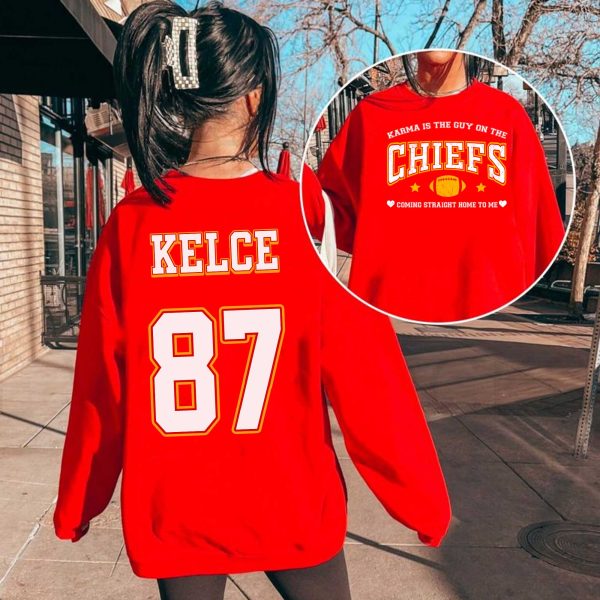 Karma is the guy on the Chiefs Kelce Sweatshirt