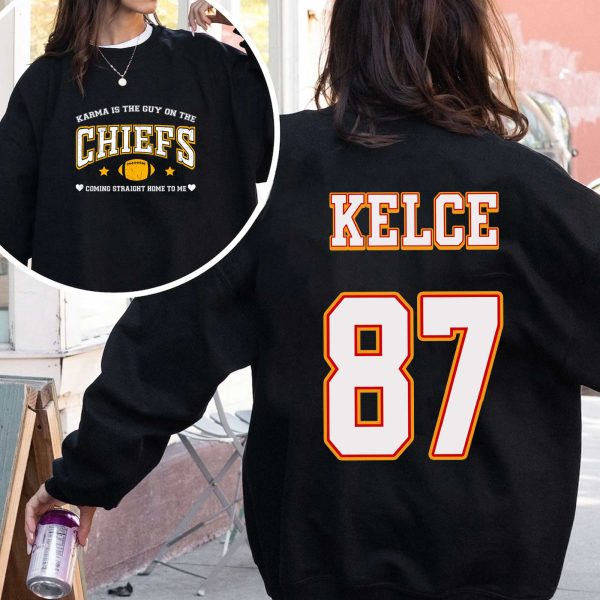 Karma is the guy on the Chiefs Kelce Sweatshirt