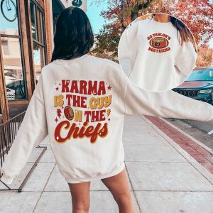 Karma is the guy on the Chiefs Sweatshirt