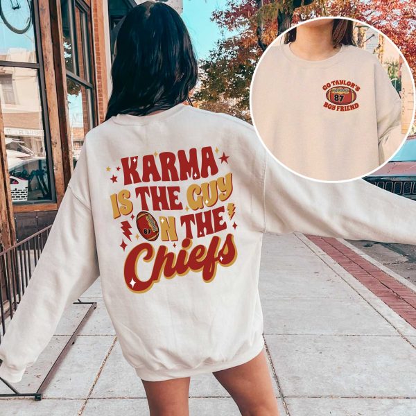 Karma is the guy on the Chiefs Sweathirt